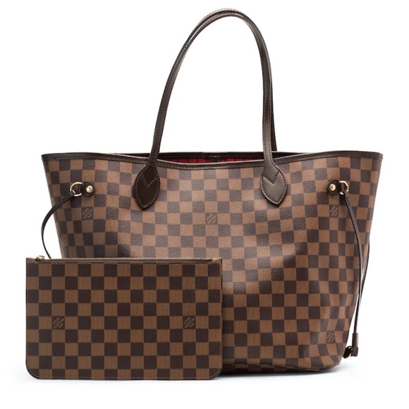 NWT Authentic Louis Vuitton 2022 Neverfull MM Damier Ebene Cherry with Pouch - Picture 1 of 16